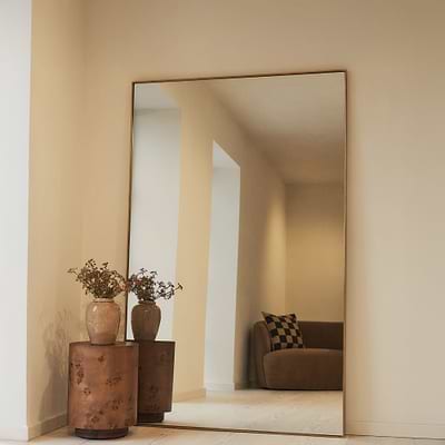 Theo - Full Length Gold Rectangular Extra Large Metal Mirror 190cm x 120cm