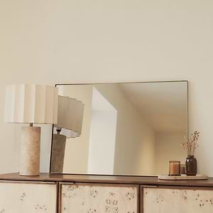 Theo - Gold Rectangular Metal Wall Mirror 90cm x 60cm