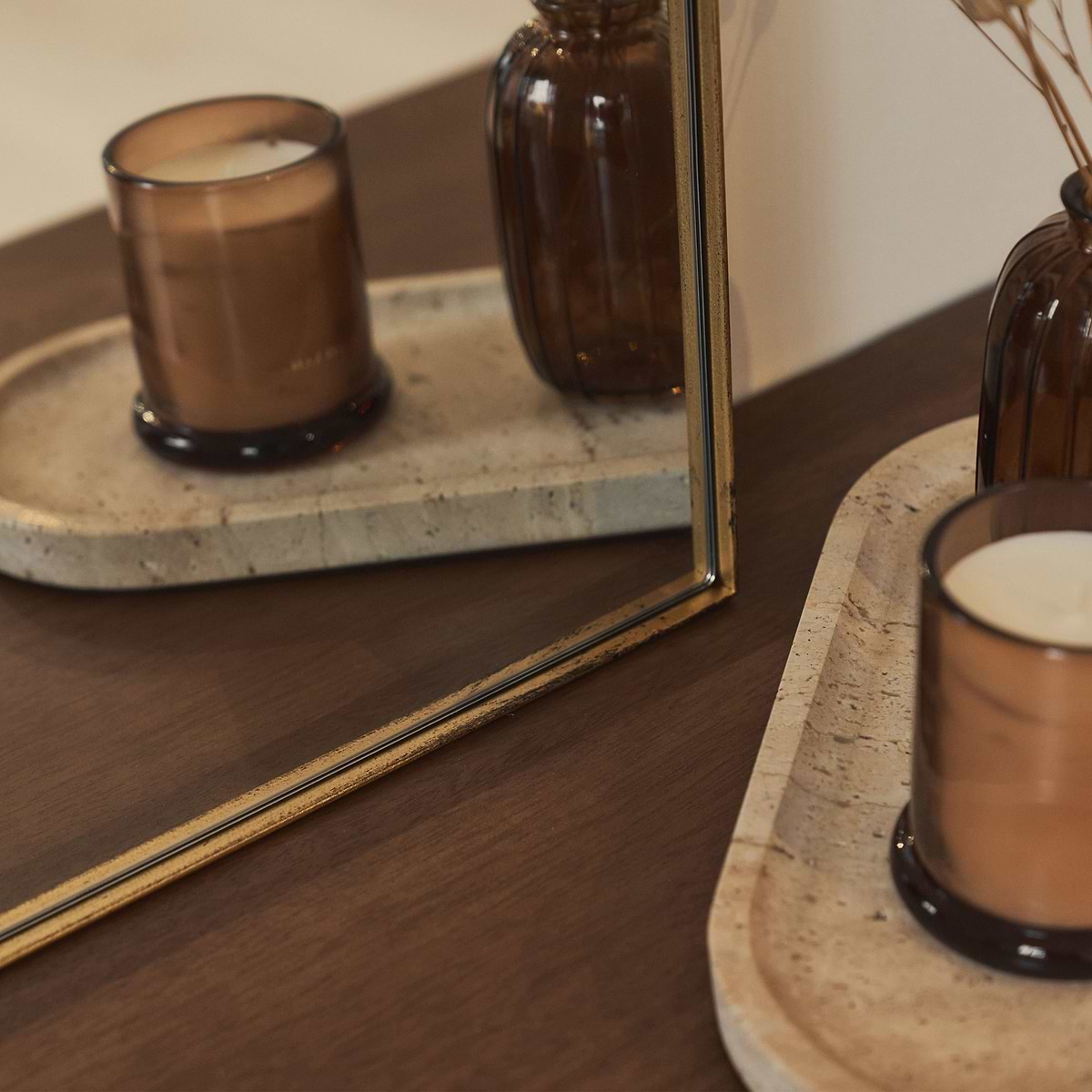 Theo - Gold Rectangular Metal Wall Mirror 90cm x 60cm