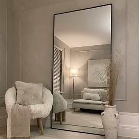 Theo - Full Length Black Extra Large Metal Mirror 200cm x 100cm
