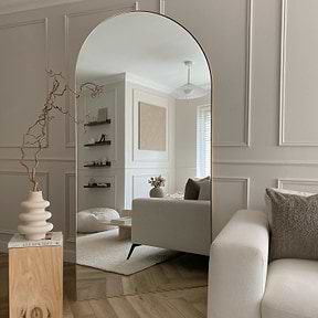 Theo - Full Length Extra Large Gold Arched Metal Mirror 200cm x 100cm