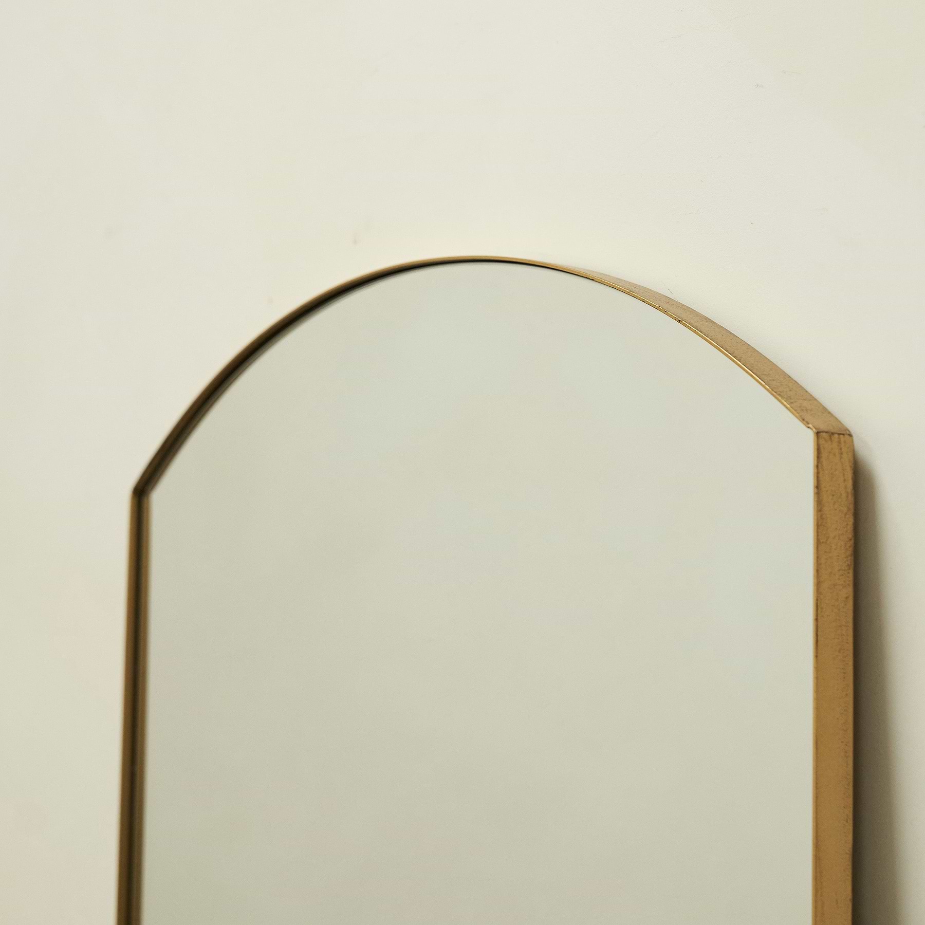 Theo - Gold Arched Metal Wall Mirror 90cm x 60cm
