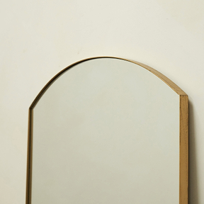 Theo - Gold Arched Metal Wall Mirror 90cm x 60cm