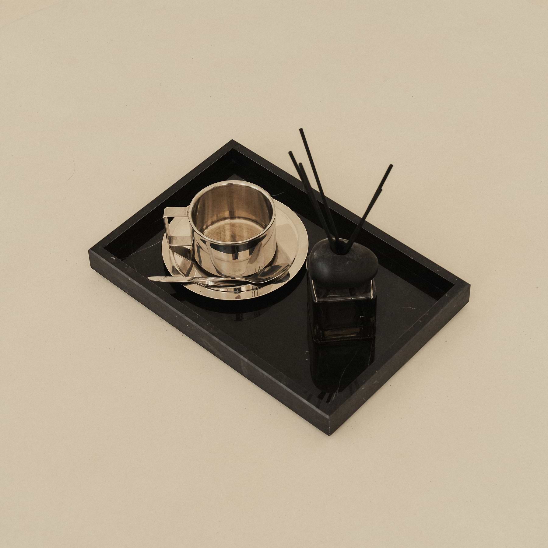 Travara - Black Marble Large Rectangular Decorative Tray