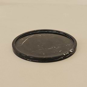 Travara - Black Marble Round Decorative Tray