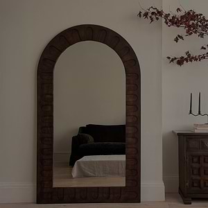 Valor - Dark Wood Extra Large Premium Arched Mirror 190cm x 110cm
