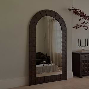 Valor - Dark Wood Extra Large Premium Arched Mirror 190cm x 110cm