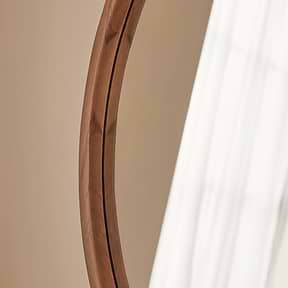 Arden - Warm Wood Round Wooden Wall Mirror 70cm x 70cm