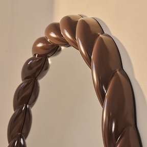 Ophelia - Full Length Arched Rope Twist Chocolate Gloss Extra Large Mirror 180cm x 105cm
