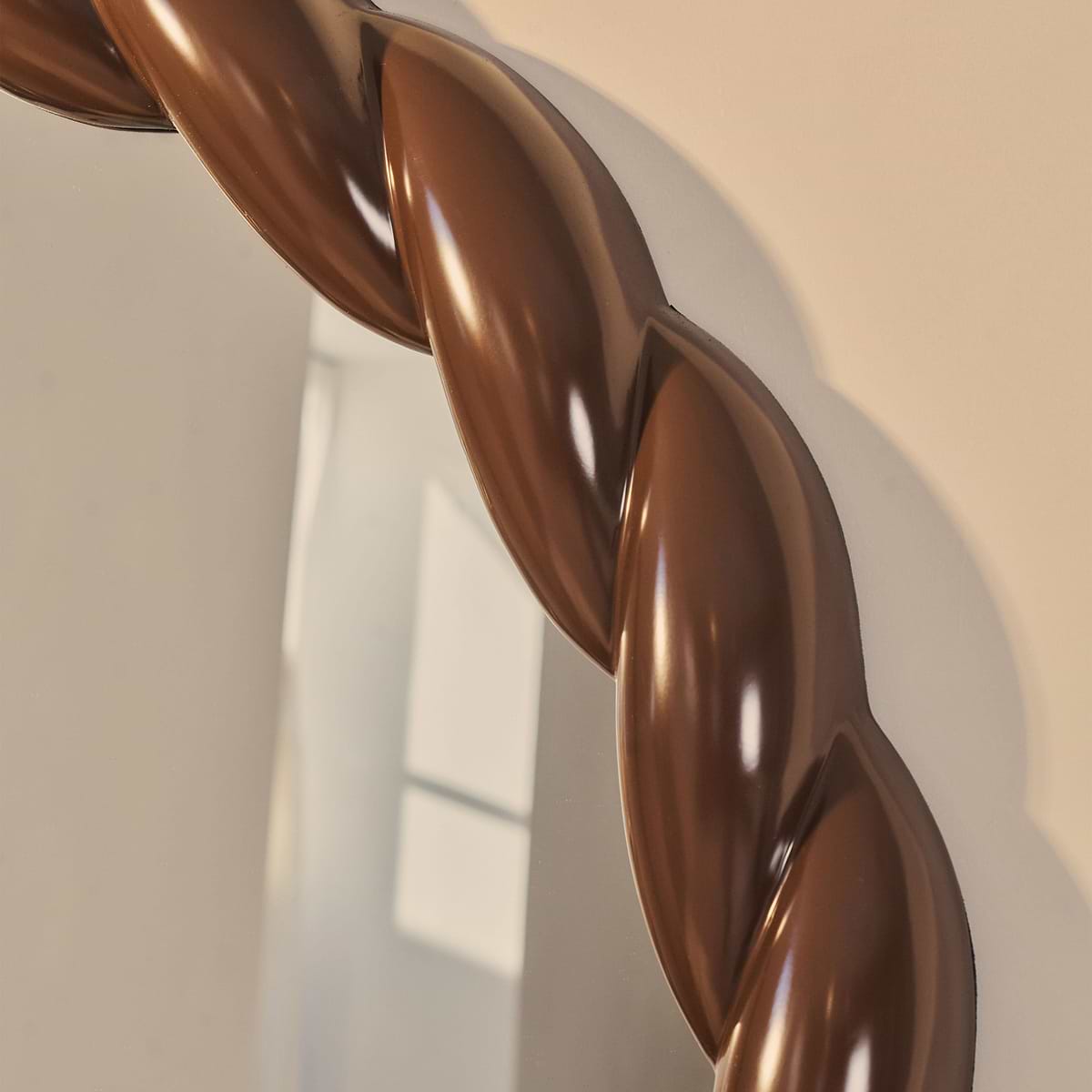 Ophelia - Full Length Arched Rope Twist Chocolate Gloss Extra Large Mirror 180cm x 105cm