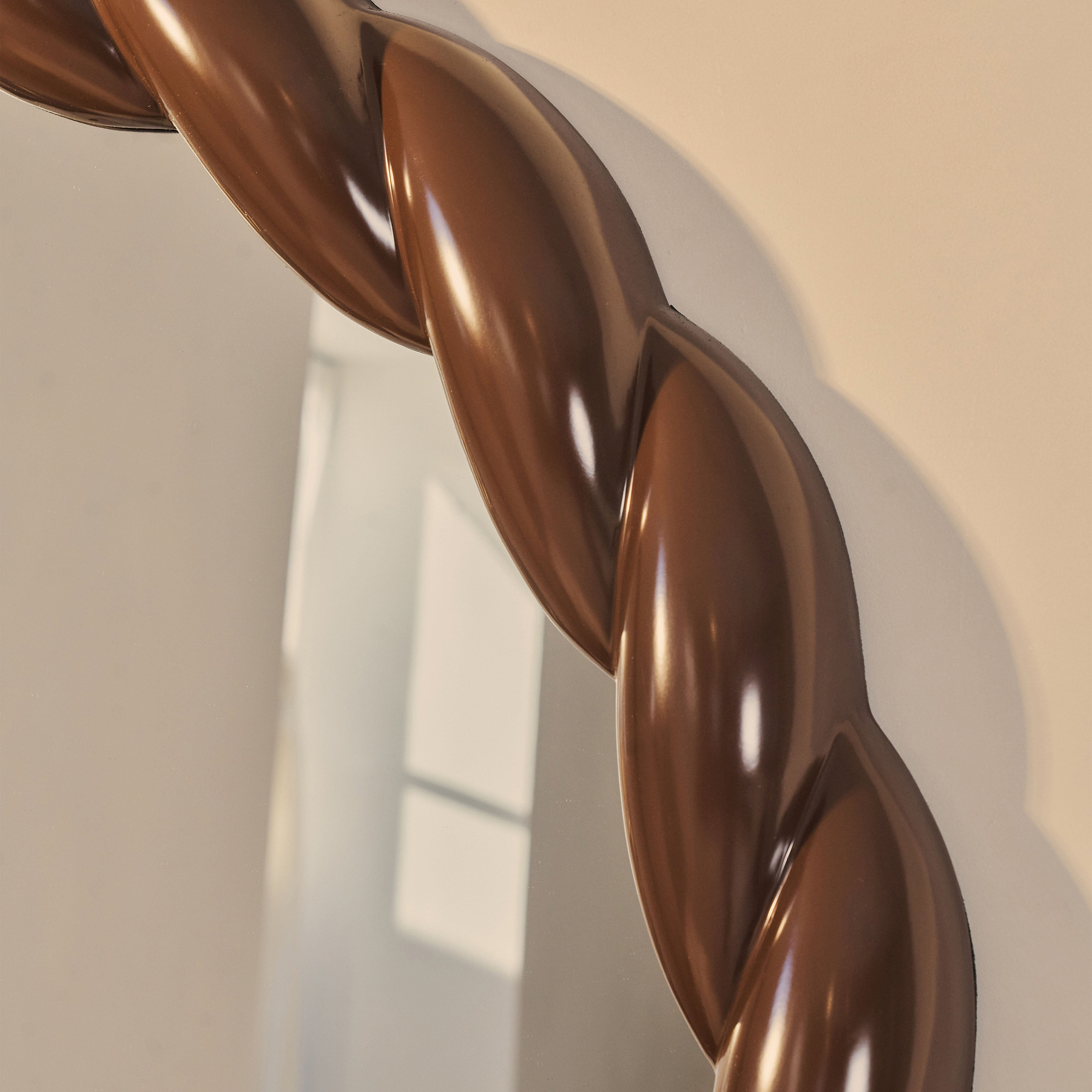Ophelia - Full Length Arched Rope Twist Chocolate Gloss Extra Large Mirror 180cm x 105cm
