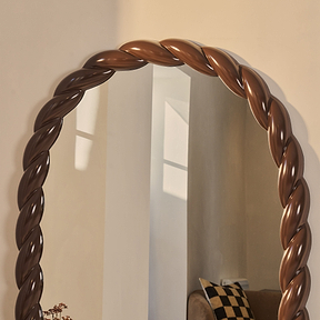 Ophelia - Full Length Arched Rope Twist Chocolate Gloss Extra Large Mirror 180cm x 105cm