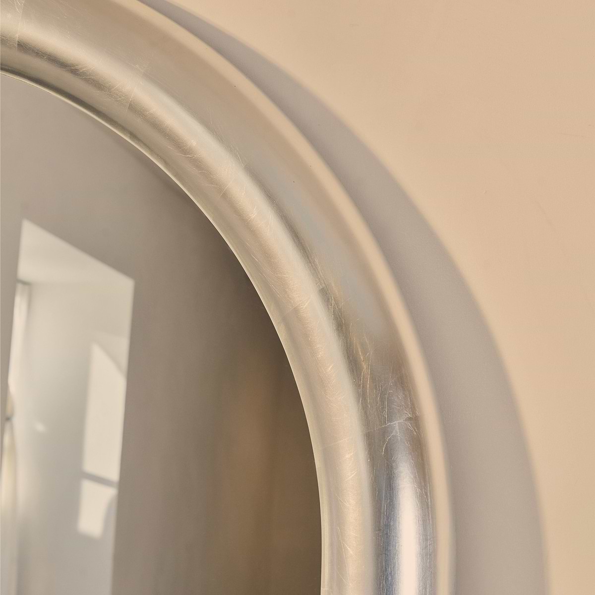 Obsidian - Full Length Arched Brushed Chrome Extra Large Mirror 200cm x 120cm