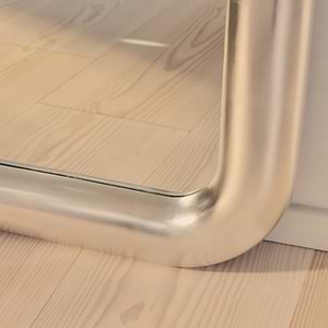 Obsidian - Full Length Arched Brushed Chrome Extra Large Mirror 200cm x 120cm