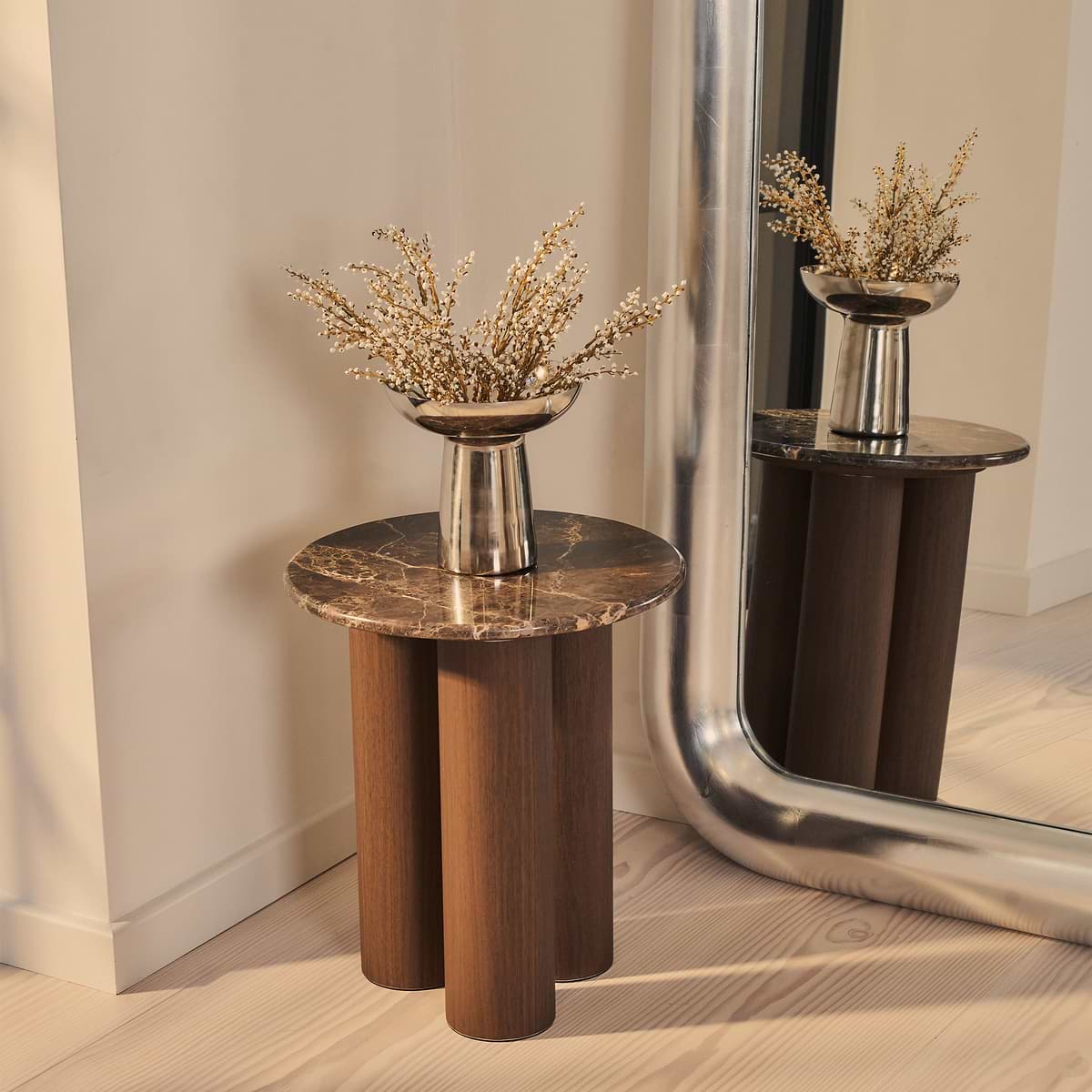 Obsidian - Full Length Arched Brushed Chrome Extra Large Mirror 200cm x 120cm