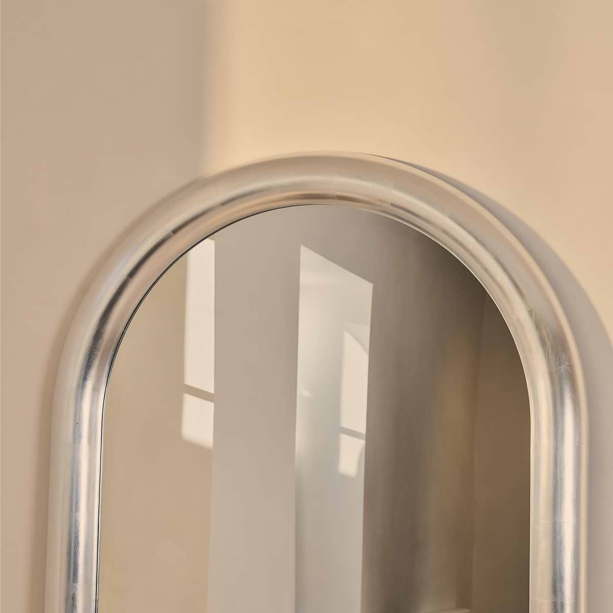 Obsidian - Full Length Arched Brushed Chrome Extra Large Mirror 200cm x 120cm