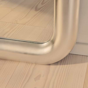 Obsidian - Full Length Rectangular Brushed Chrome Extra Large Mirror 200cm x 120cm