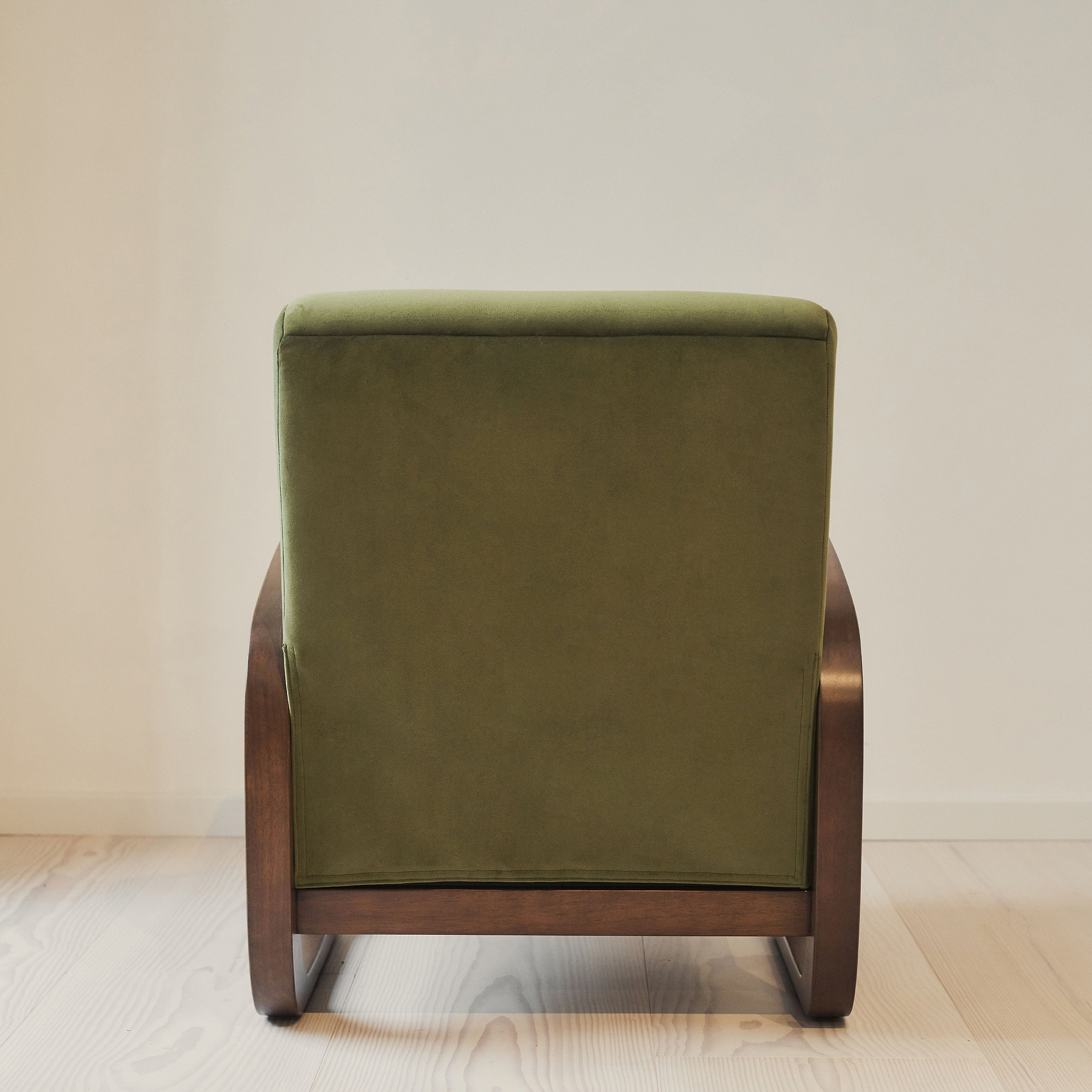 Dalton - Velvet Accent Chair Olive & Dark Wood