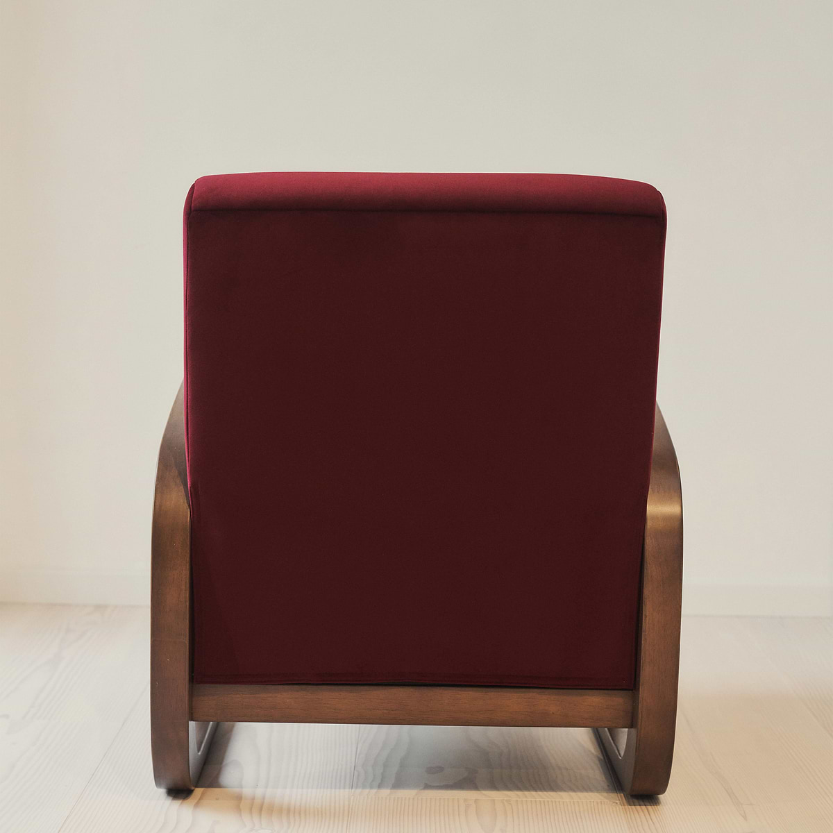 Dalton - Velvet Accent Chair Merlot Red & Dark Wood
