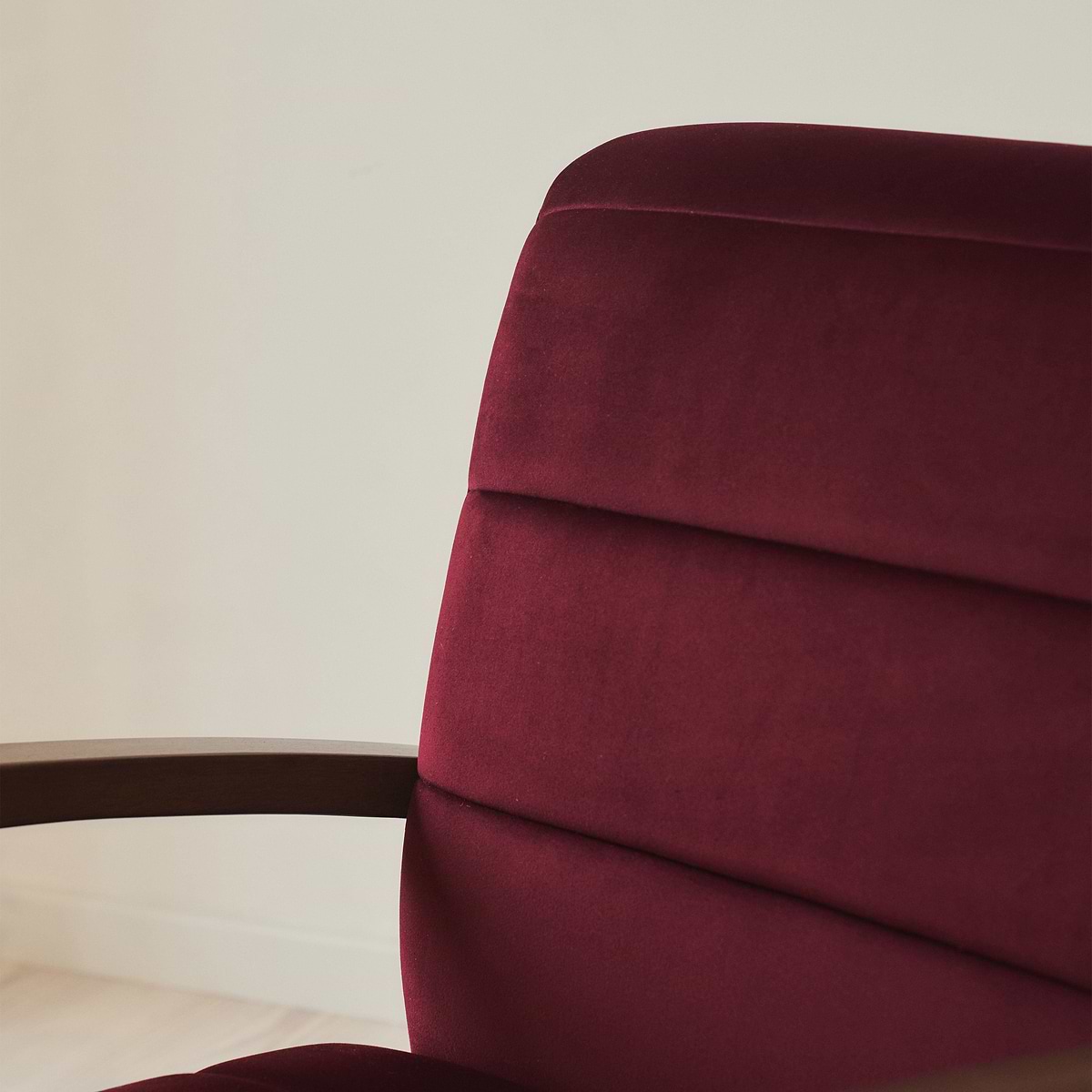 Dalton - Velvet Accent Chair Merlot Red & Dark Wood