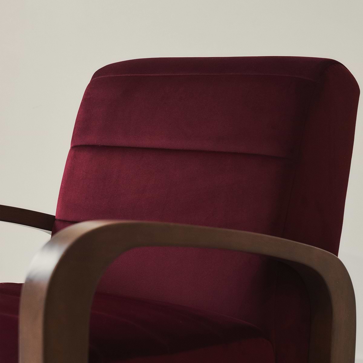 Dalton - Velvet Accent Chair Merlot Red & Dark Wood
