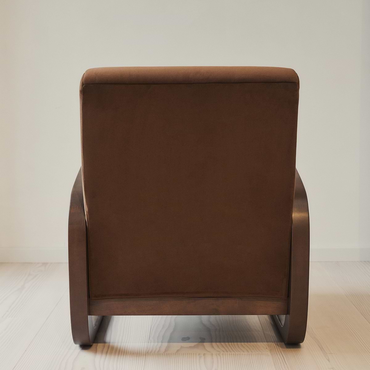 Dalton - Velvet Accent Chair Brown & Dark Wood