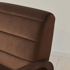 Dalton - Velvet Accent Chair Brown & Dark Wood