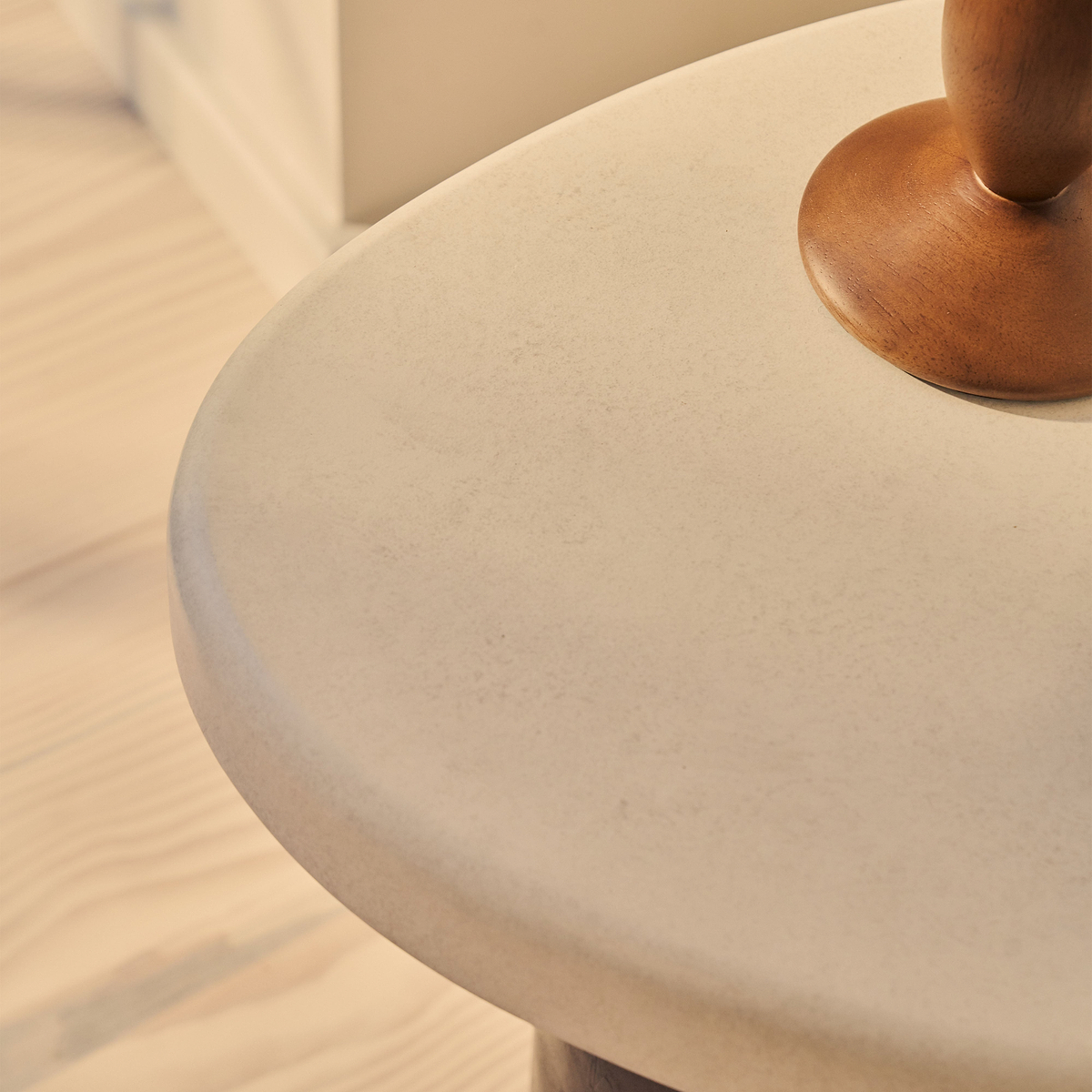 Aegean - Dark Burl Wood & Concrete Irregular Side Table