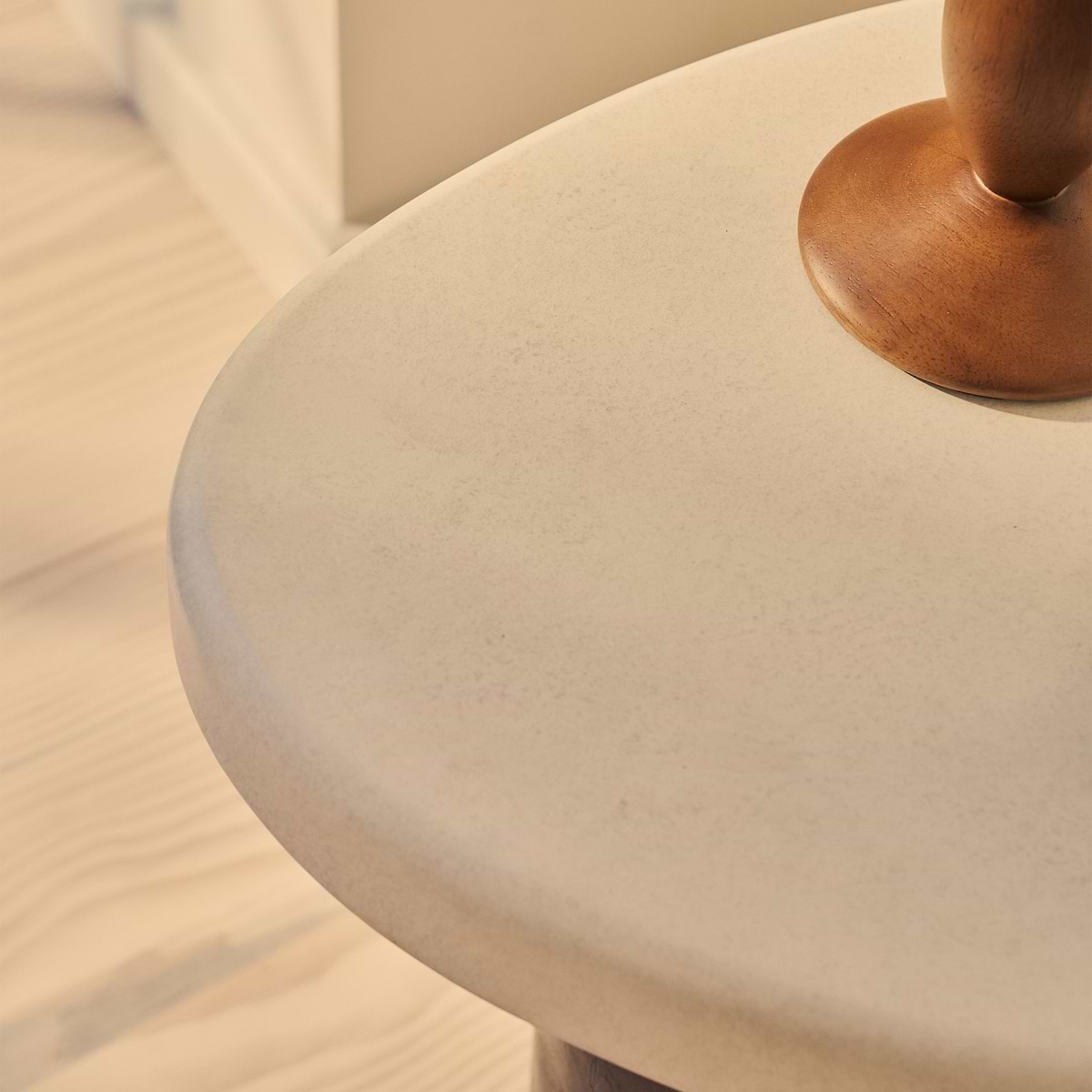 Aegean - Dark Burl Wood & Concrete Irregular Side Table