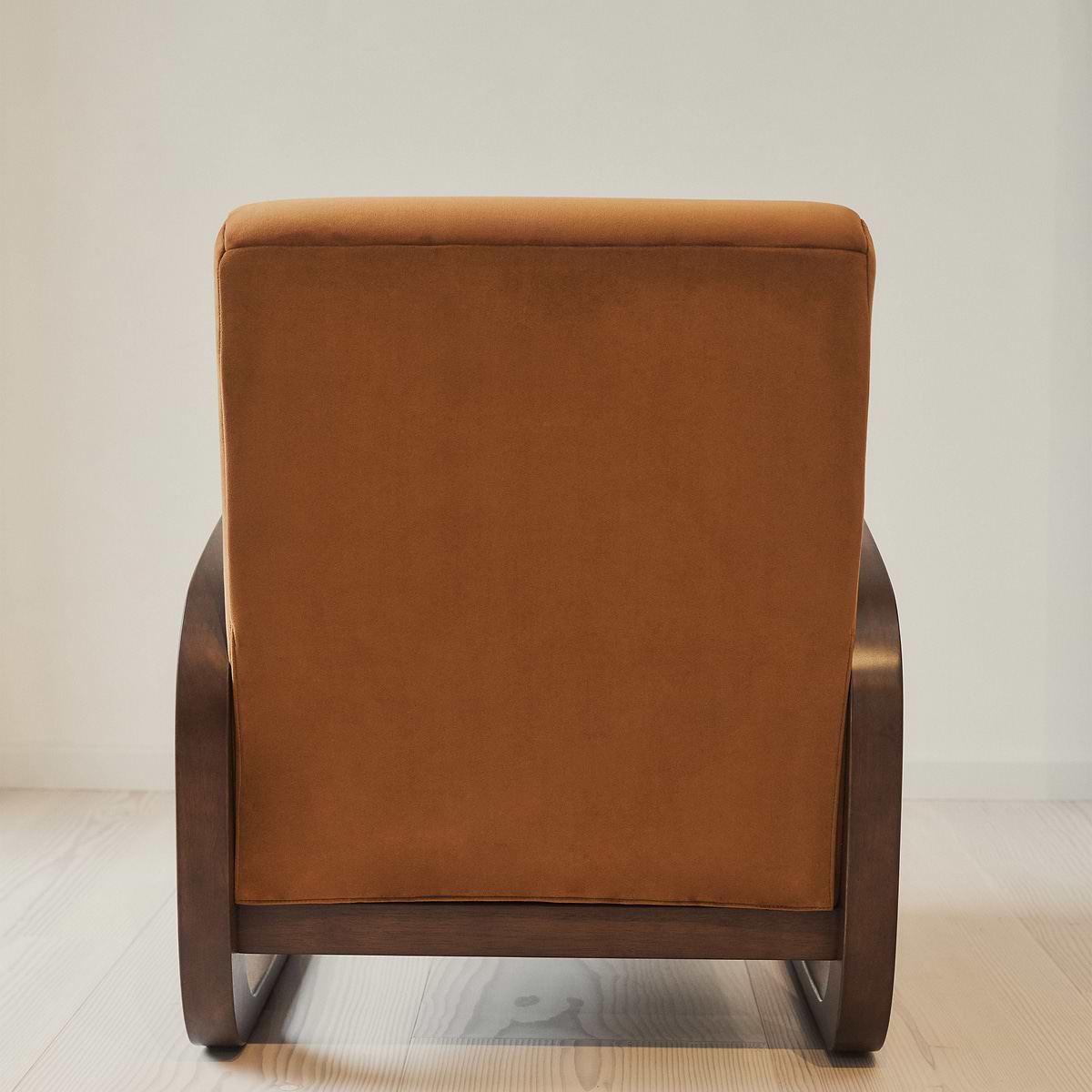 Dalton - Velvet Accent Chair Caramel & Dark Wood