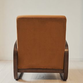 Dalton - Velvet Accent Chair Tobacco & Dark Wood