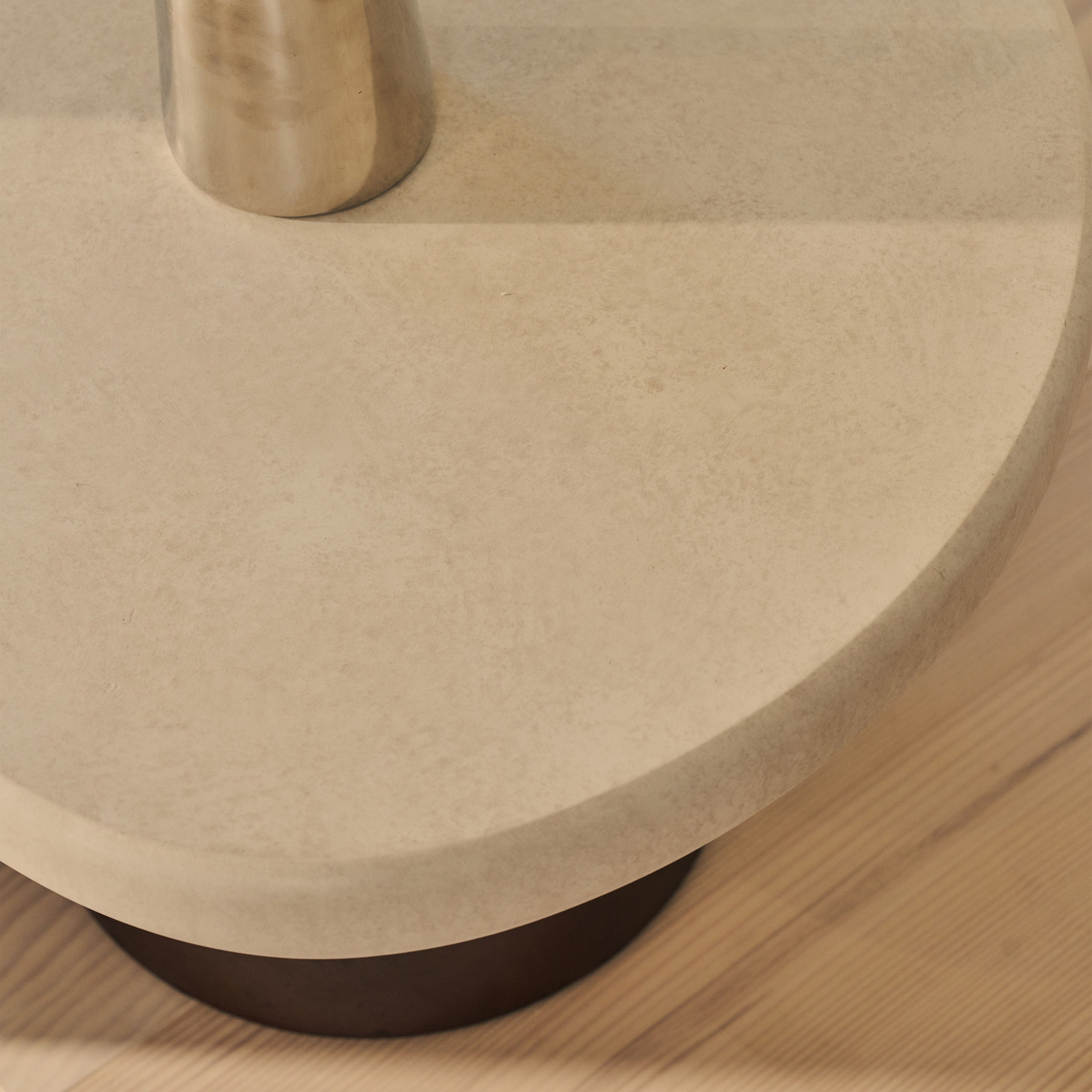 Aegean - Dark Burl Wood & Concrete Irregular Coffee Table 2 Legs