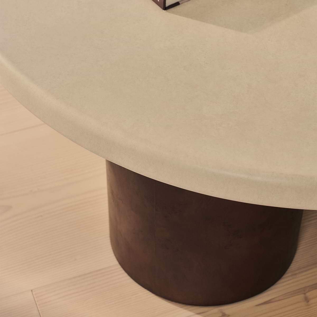 Aegean - Dark Burl Wood & Concrete Irregular Coffee Table 3 Legs