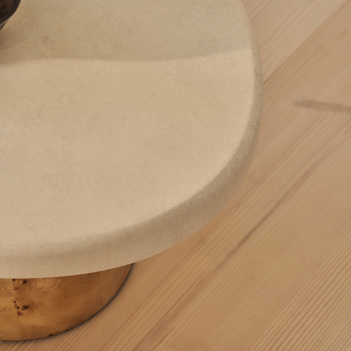 Aegean - Natural Burl Wood & Concrete Irregular Coffee Table 2 Legs