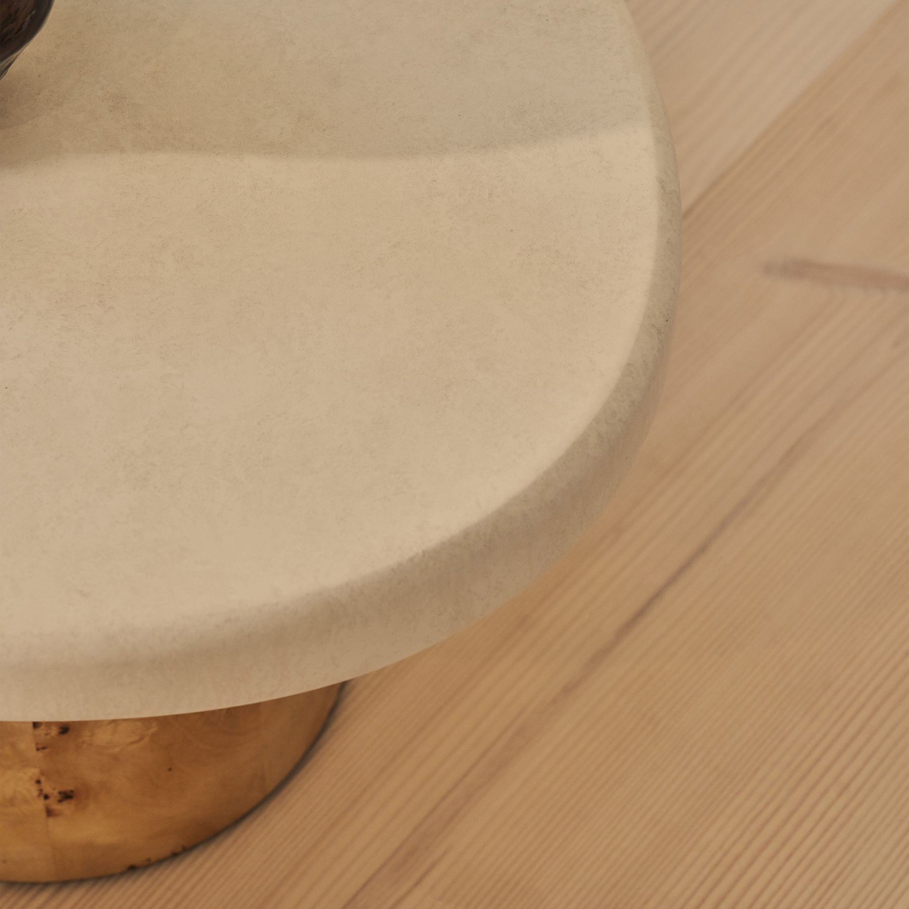 Aegean - Natural Burl Wood & Concrete Irregular Coffee Table 2 Legs