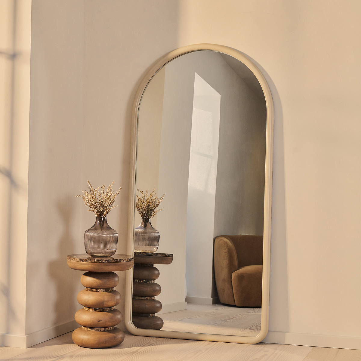 Amora - Full Length Large Arched Concrete Mirror 180cm x 90cm