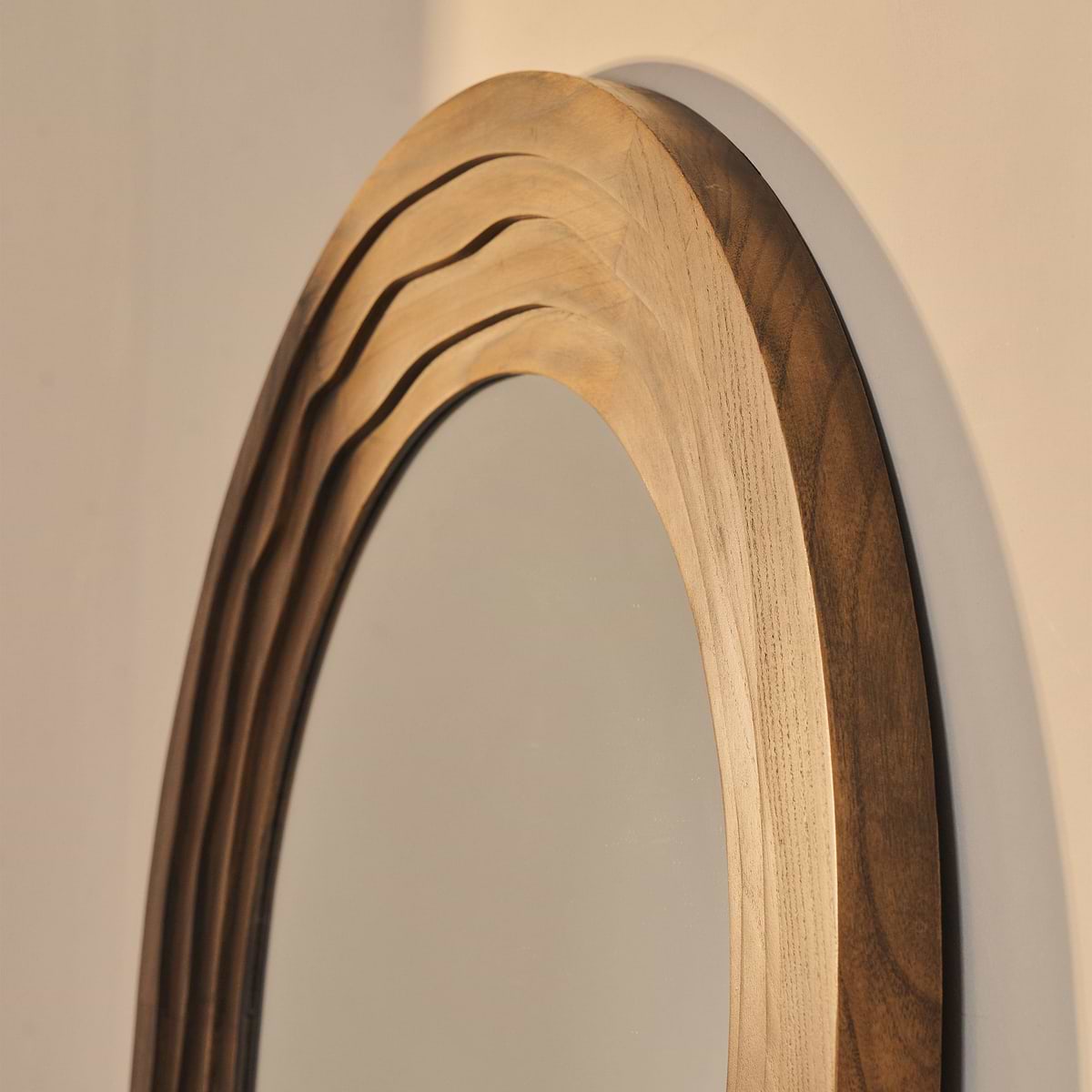 Lucelle - Extra Large Full Length Warm Wood Arched Mirror 200cm x 100cm
