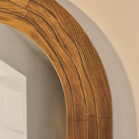 Lucelle - Extra Large Full Length Warm Wood Arched Mirror 200cm x 100cm