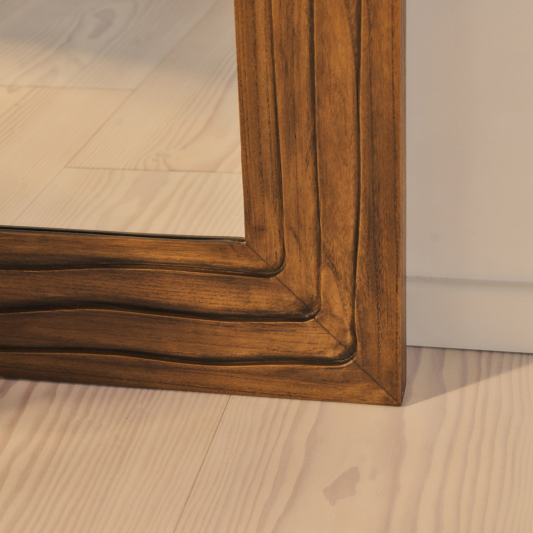 Lucelle - Extra Large Full Length Warm Wood Arched Mirror 200cm x 100cm