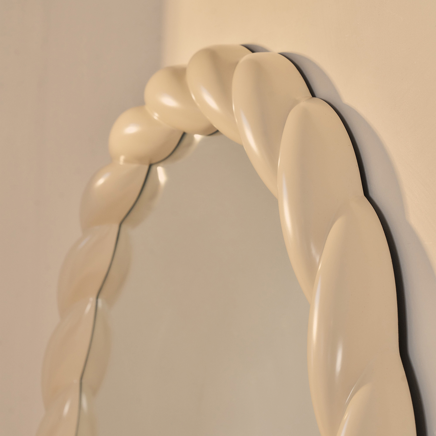 Ophelia - Full Length Arched Rope Twist Ivory Gloss Extra Large Mirror 180cm x 105cm