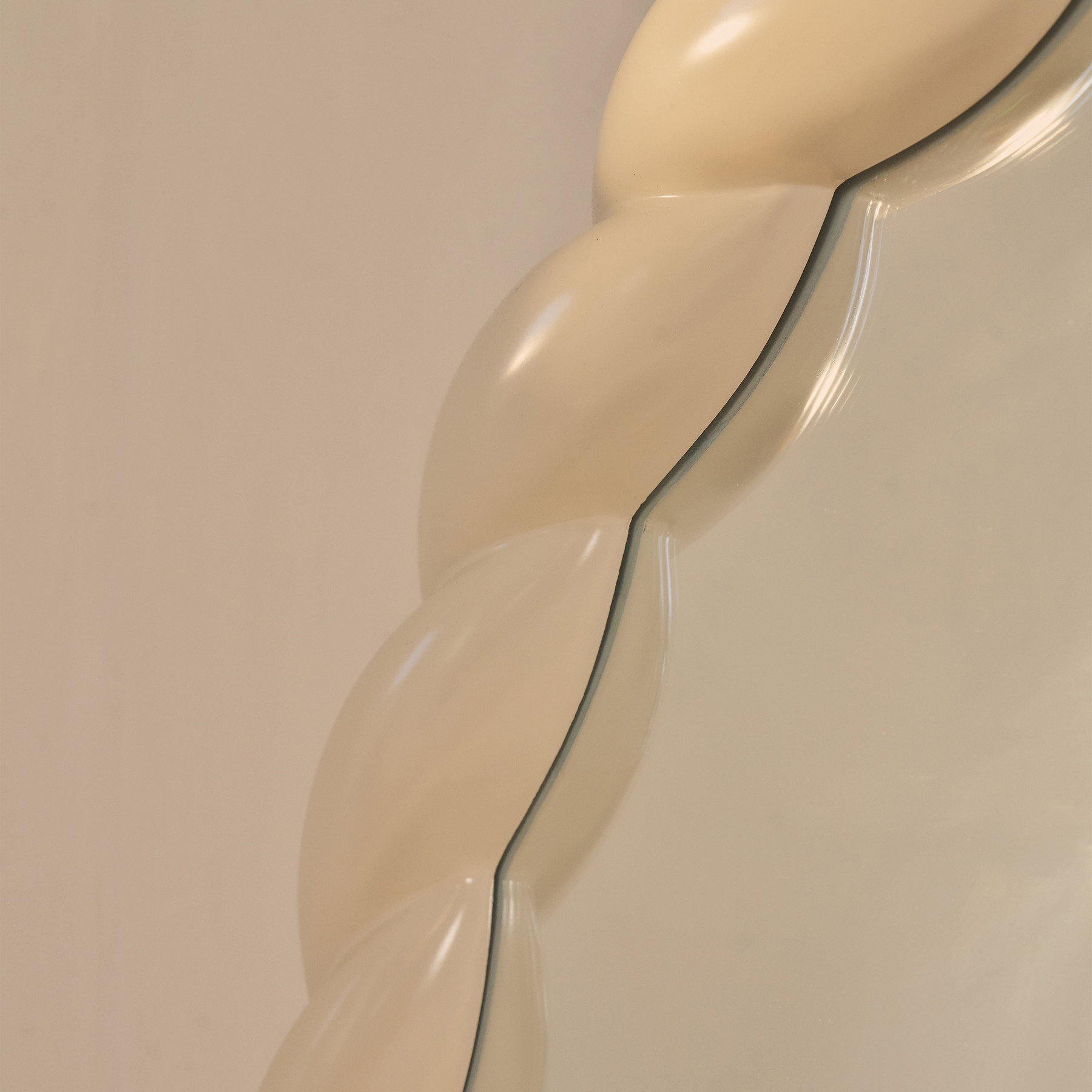 Ophelia - Full Length Arched Rope Twist Ivory Gloss Extra Large Mirror 180cm x 105cm