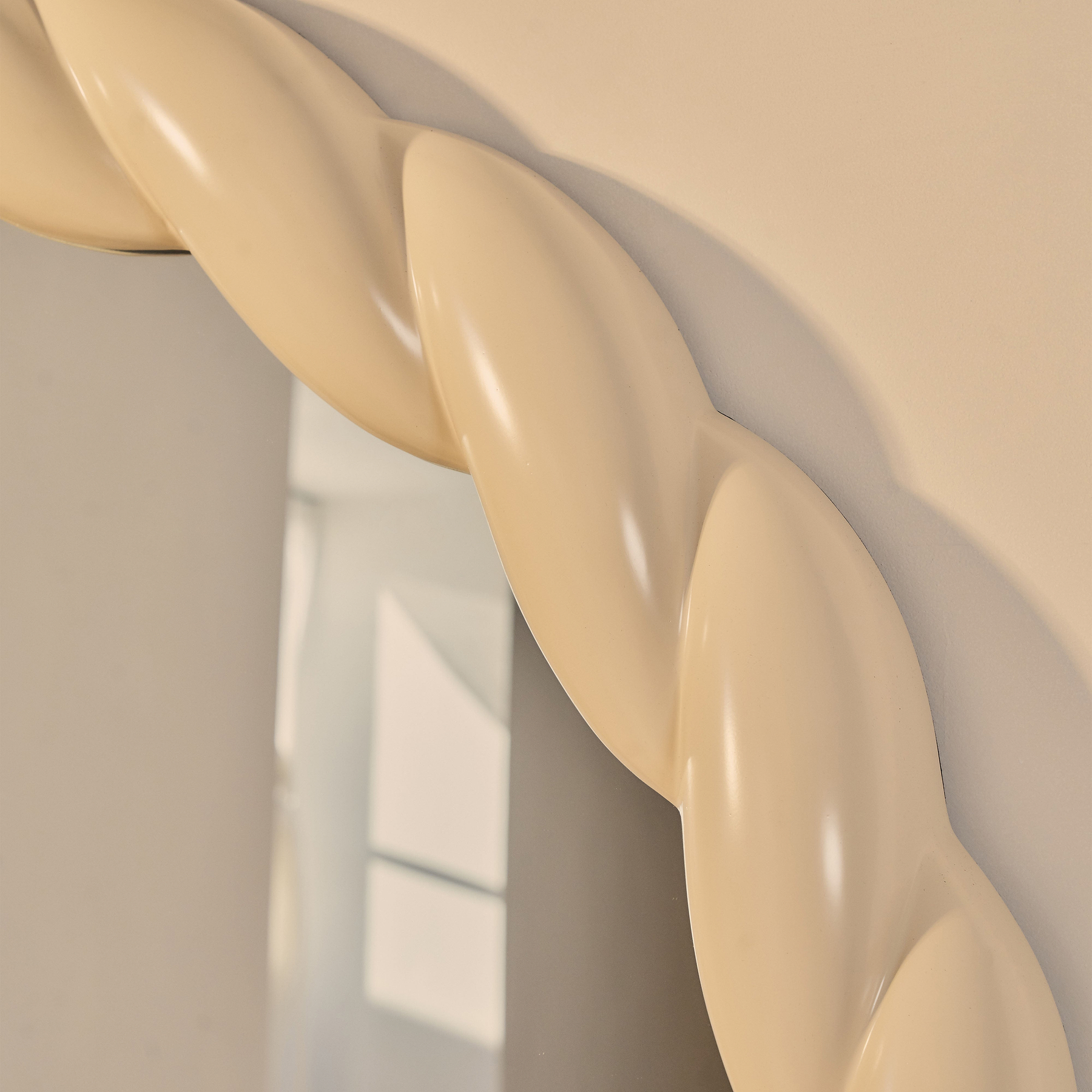 Ophelia - Full Length Arched Rope Twist Ivory Gloss Extra Large Mirror 180cm x 105cm