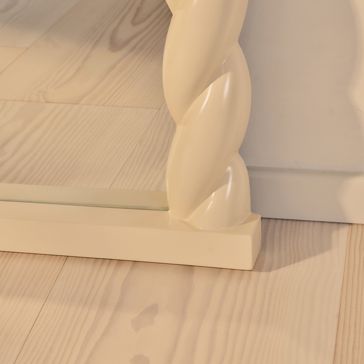 Ophelia - Full Length Arched Rope Twist Ivory Gloss Extra Large Mirror 180cm x 105cm