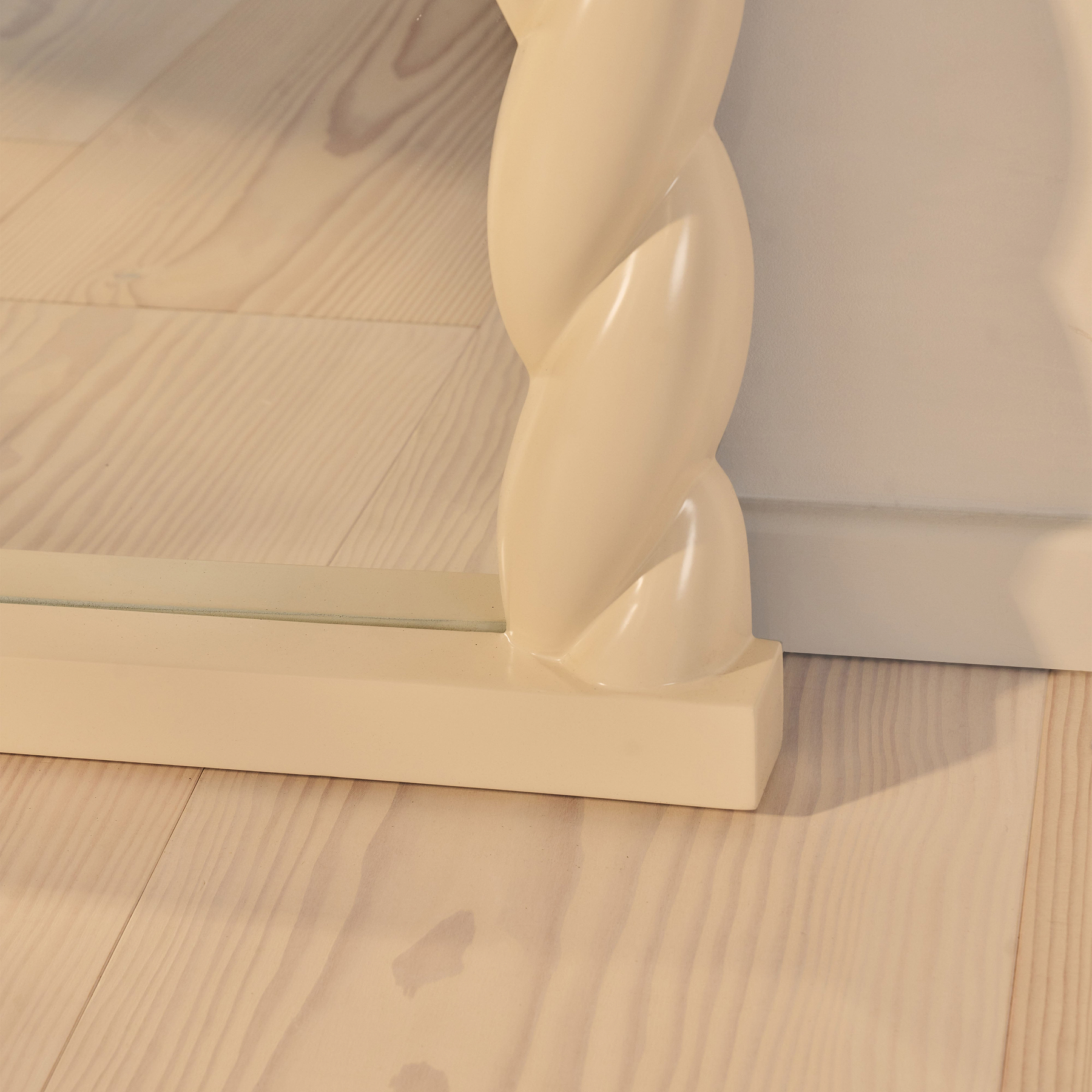 Ophelia - Full Length Arched Rope Twist Ivory Gloss Extra Large Mirror 180cm x 105cm