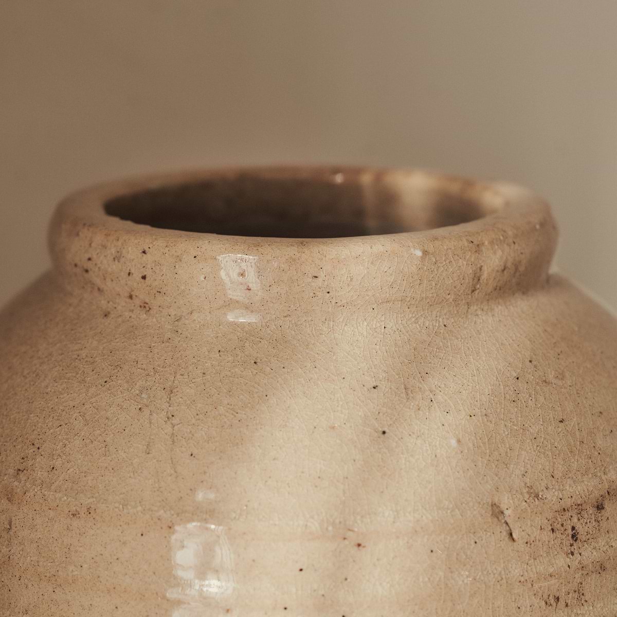 Cyra - Beige Gloss Ceramic Vase