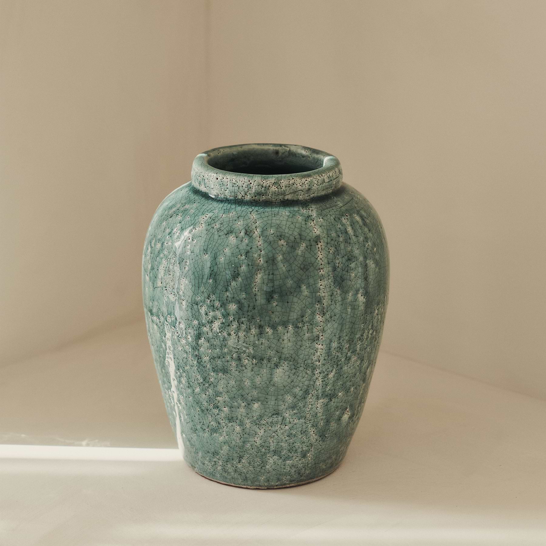 Portera - Coral Blue Gloss Ceramic Vase