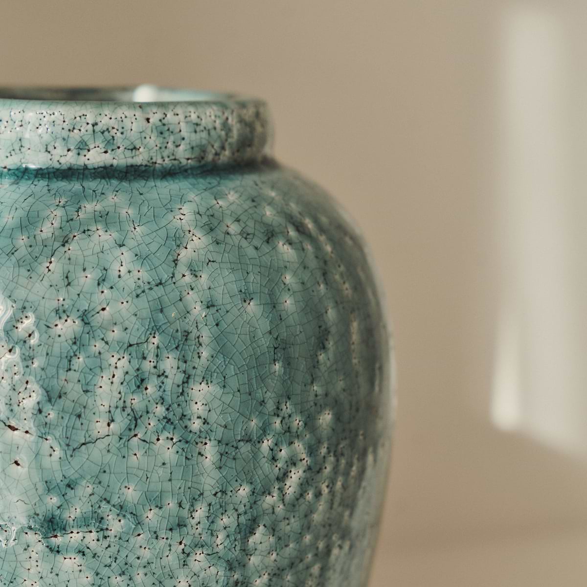 Portera - Coral Blue Gloss Ceramic Vase