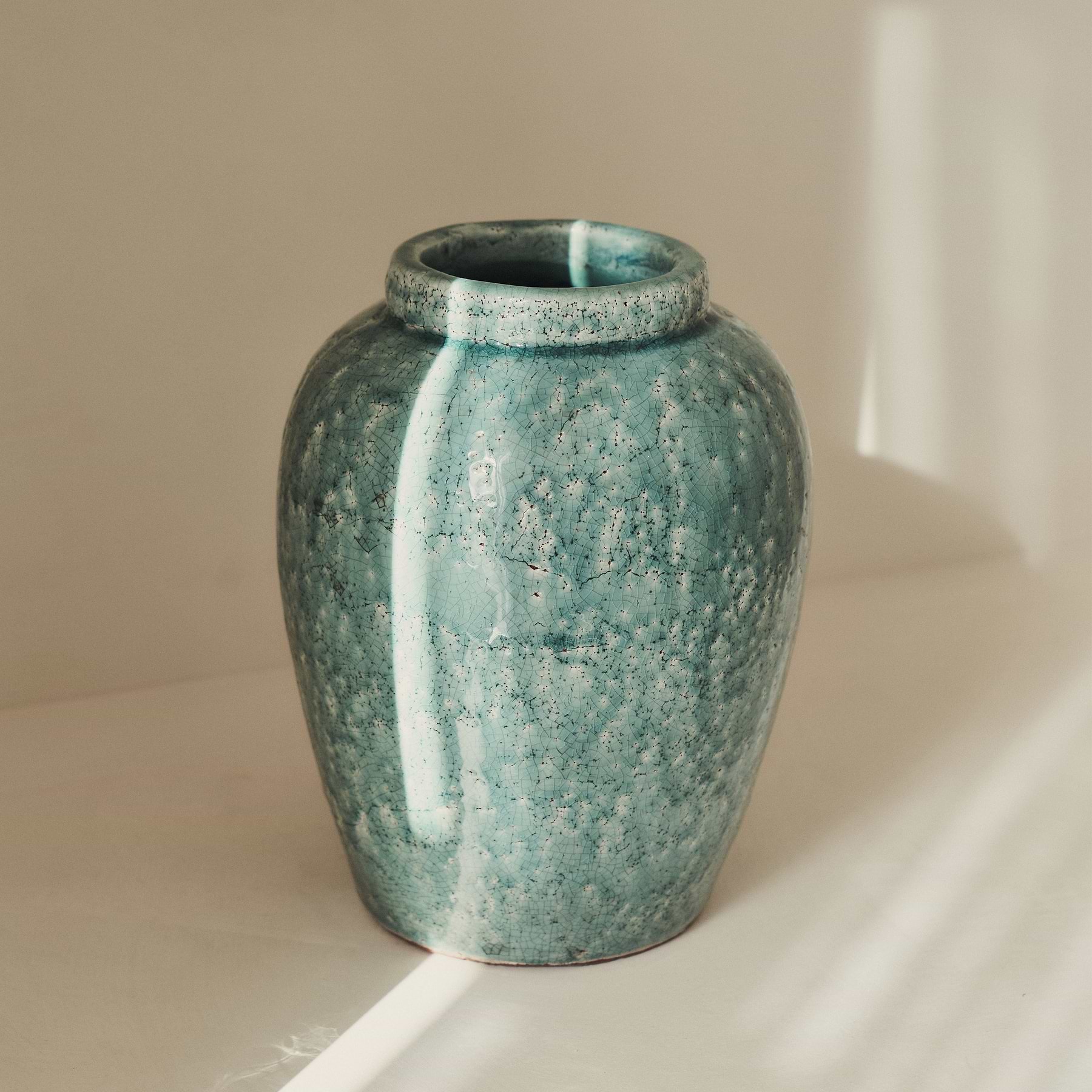 Portera - Coral Blue Gloss Ceramic Vase