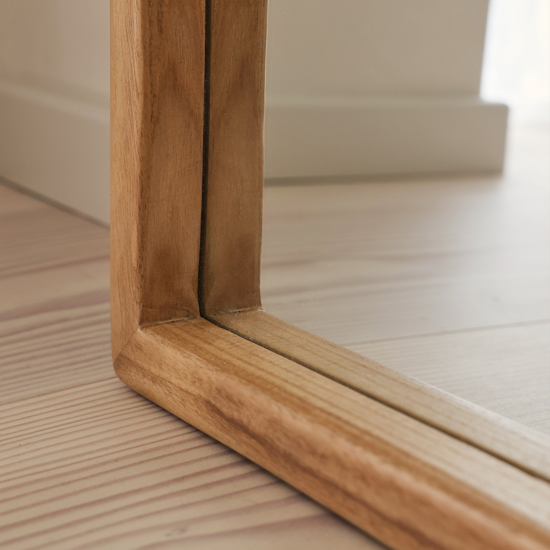 Arden - Light Wood Full Length Arched Wooden Mirror 175cm x 95cm