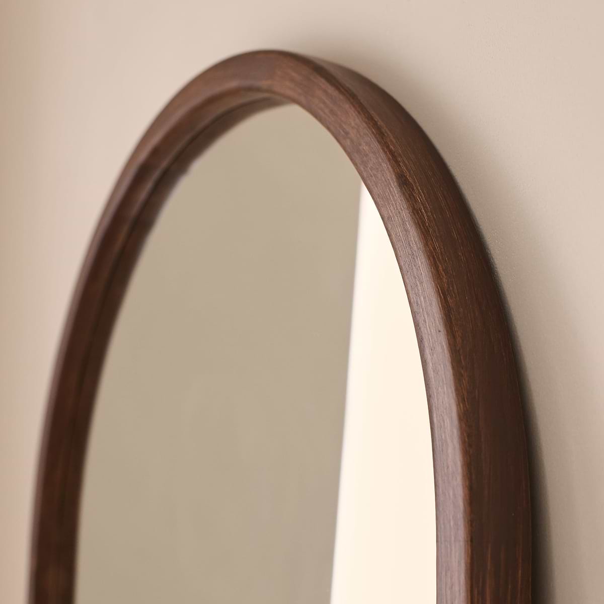 Arden - Dark Wood Full Length Arched Wooden Mirror 160cm x 60cm